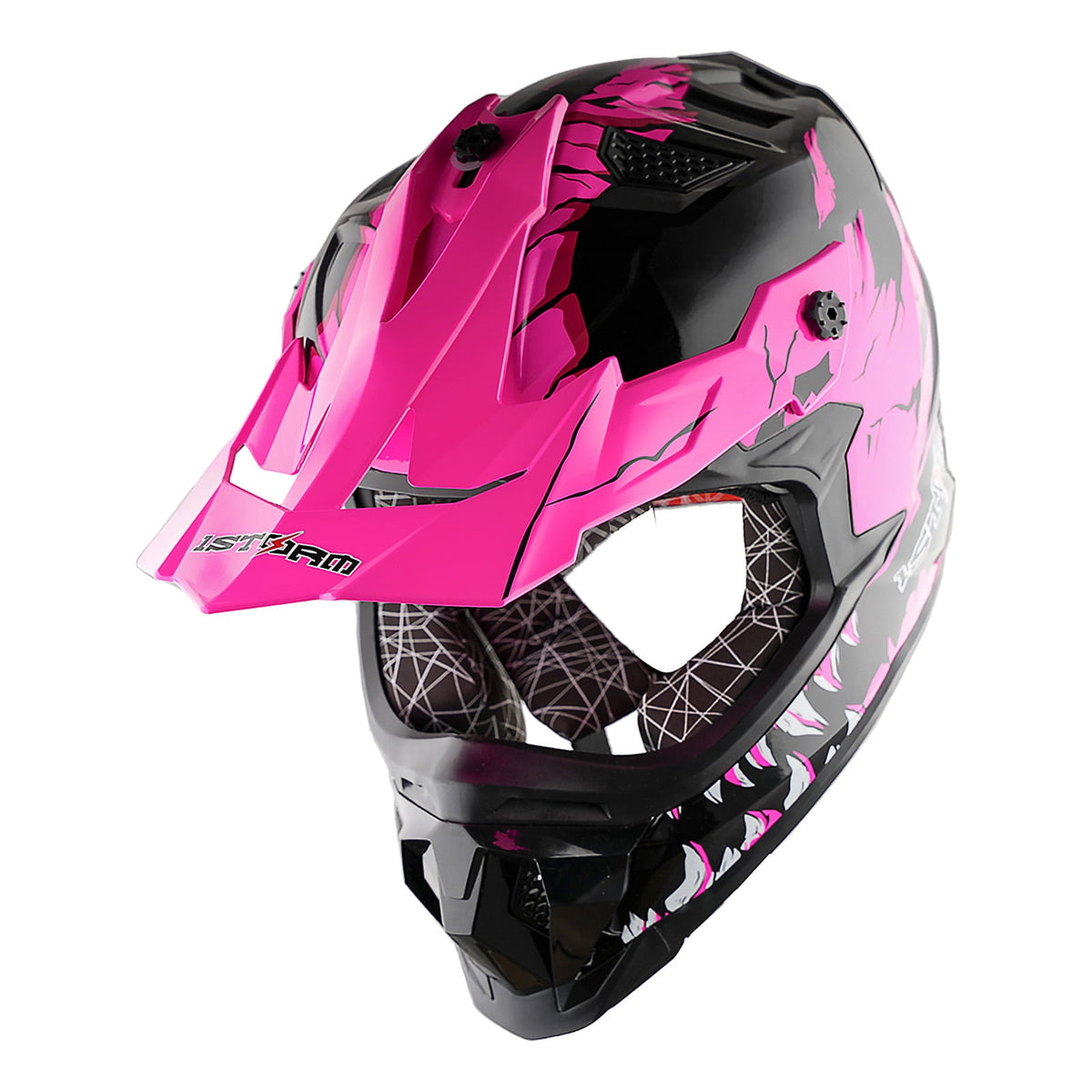 1Storm Adult Motocross Helmet ATV Dirt Bike BMX MX Downhill Mountain Helmet Track Style JH601; Matt Black
