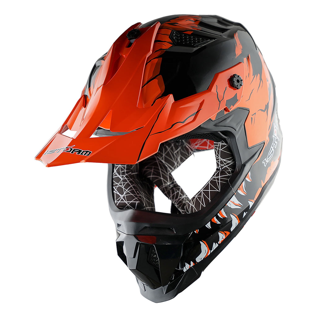 1Storm Adult Motocross Helmet ATV Dirt Bike BMX MX Downhill Mountain Helmet Track Style JH601; Matt Black