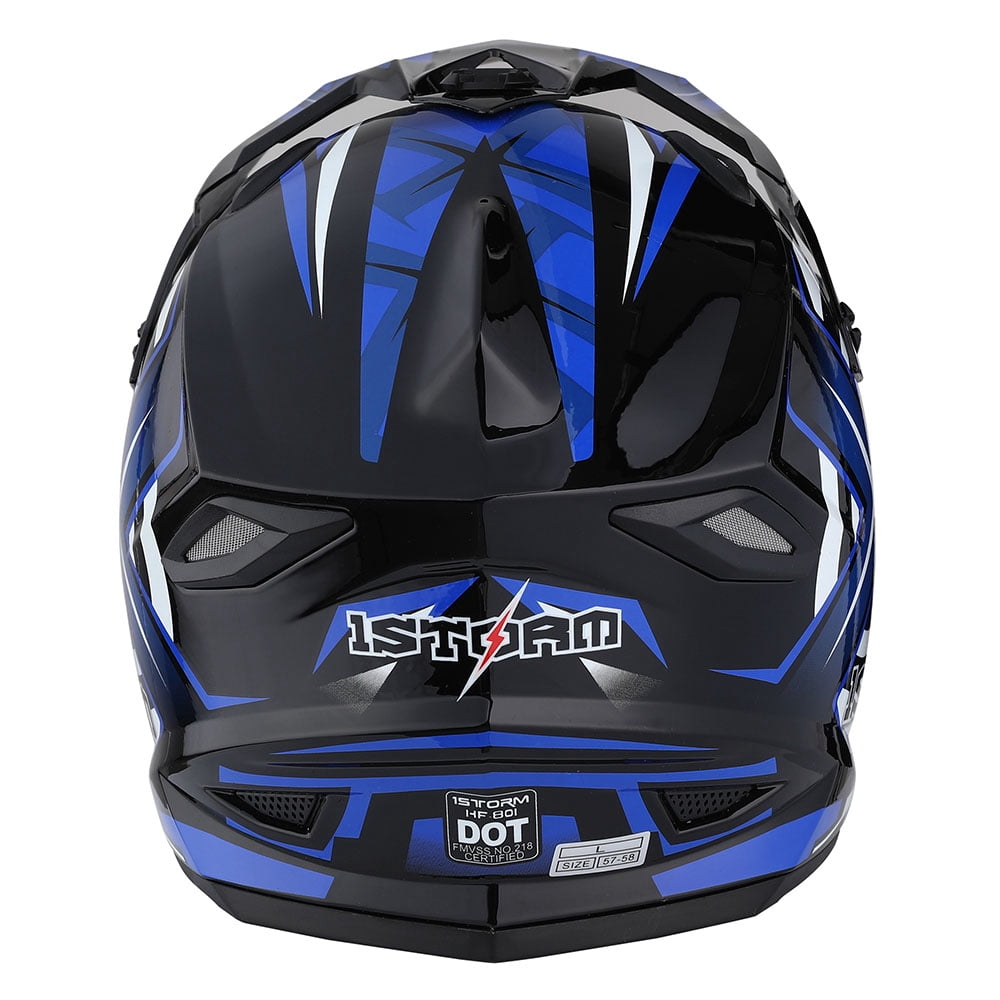 1Storm Adult Motocross Helmet BMX MX ATV Dirt Bike Helmet Racing Style HF801; Sonic Red