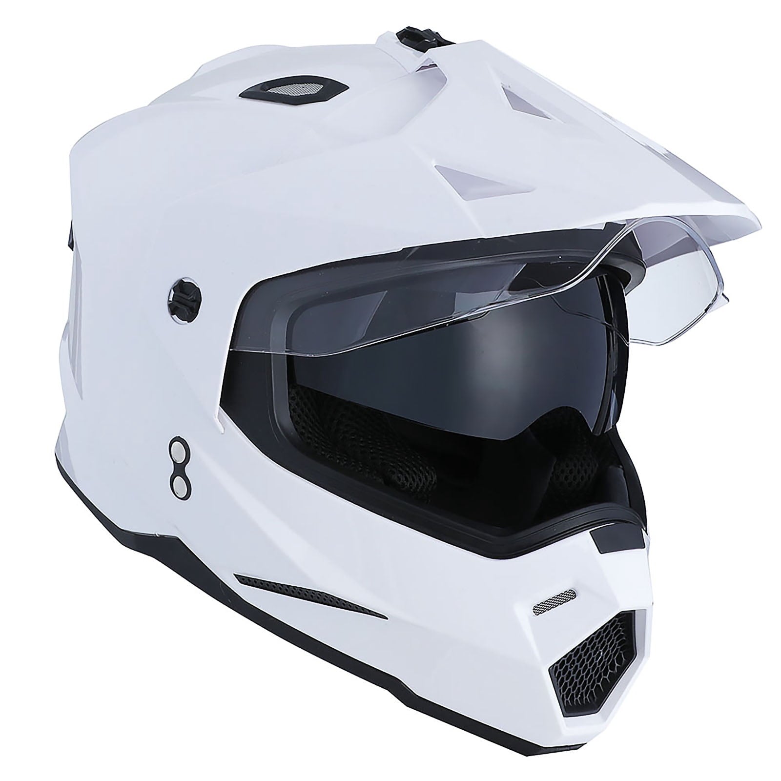 1Storm Dual Sport Motorcycle Motocross Off Road Full Face Helmet HF802 Dual Visor Storm Force Black