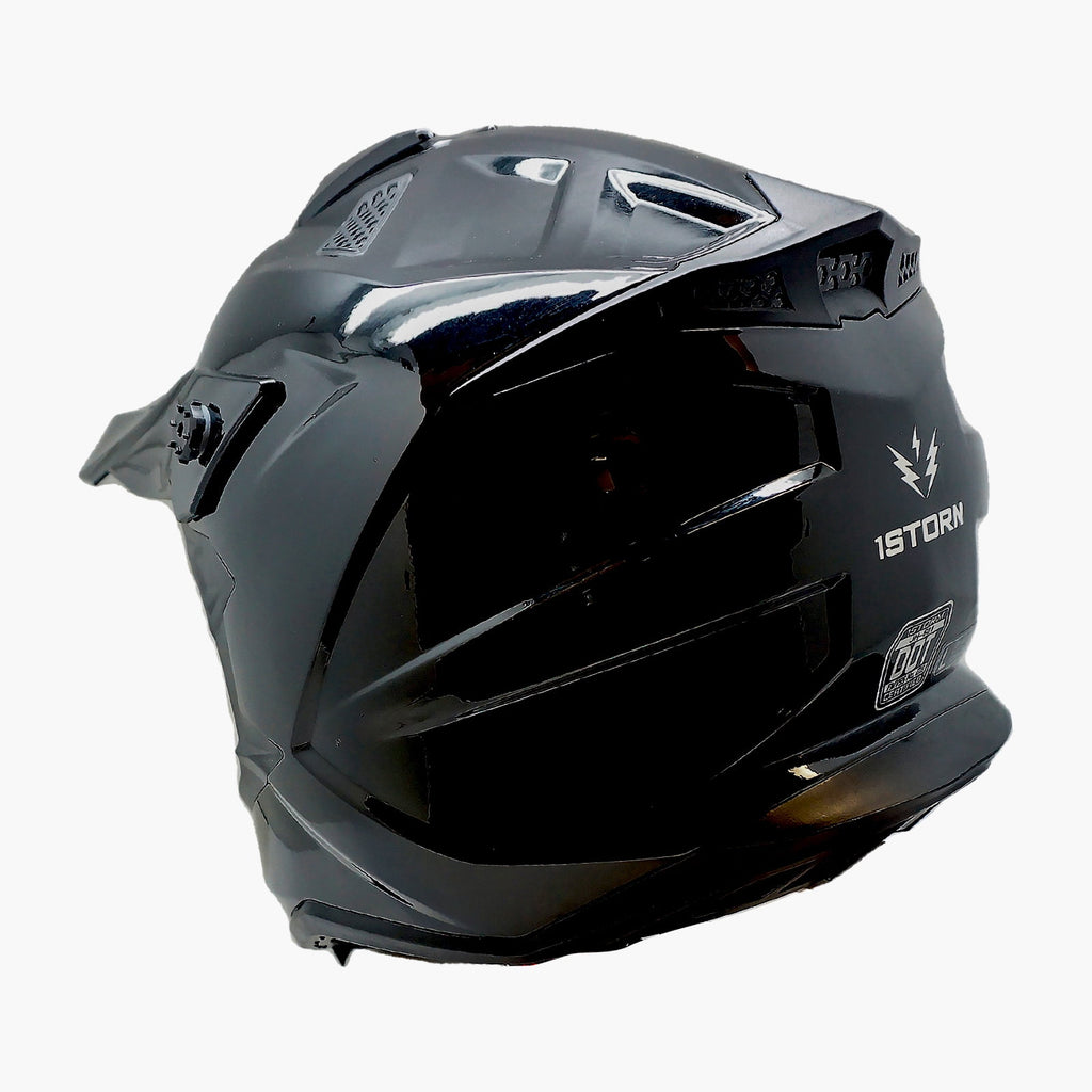 1Storm Adult Motocross Helmet ATV Dirt Bike BMX MX Downhill Mountain Helmet Track Style JH601; Matt Black