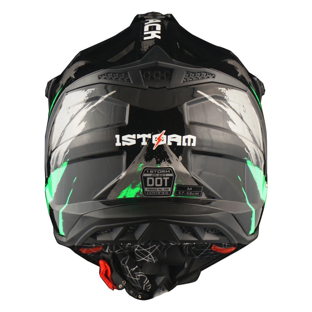 1Storm Adult Motocross Helmet ATV Dirt Bike BMX MX Downhill Mountain Helmet Track Style JH601; Matt Black